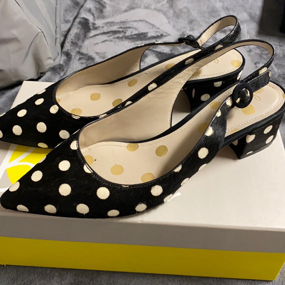 Boden calf hair sling back shoes